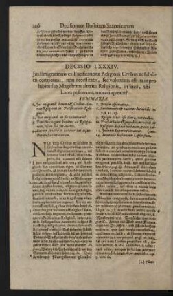 Decisio LXXXIV.