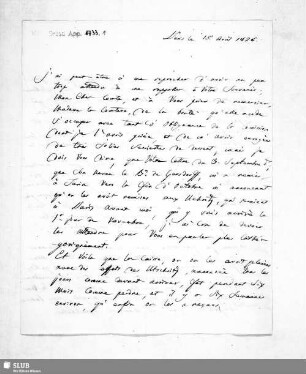 Nr. 1: Brief. Paris, 15.04.1828