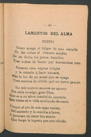 Lamentos del alma : Tristes