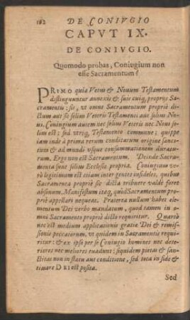 Caput IX. De Coniugio.