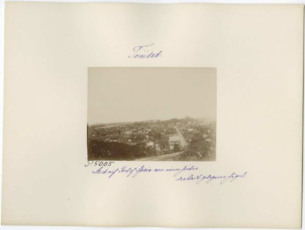 View of Port of Spain from a hill behind the city.