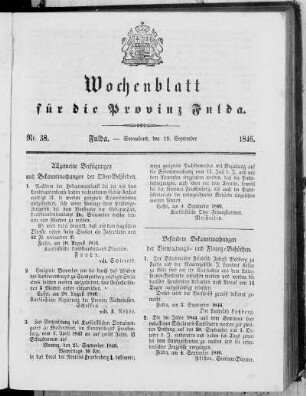 Nr. 38, Ausgabe vom 19. September 1846