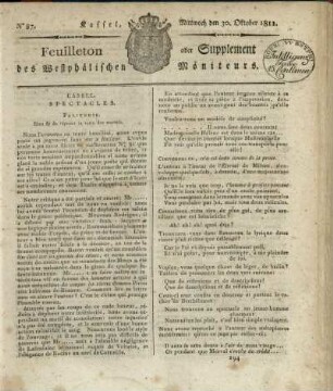 No. 87, Mittwoch den 30. Oktober 1811