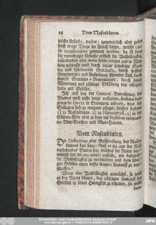 Vom Nasenbluten.