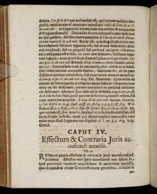 Caput IV. Effectum & Contraria Juris accrescendi annectit.