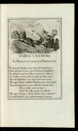 Fable LXXXVIII. La Vieille Et Les Deux Servantes.