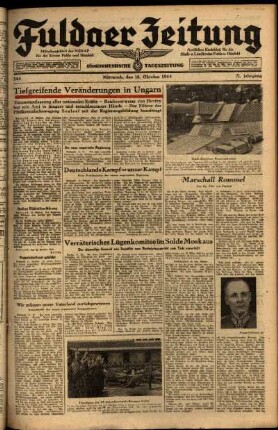 Ausgabe vom Mittwoch, den 18. Oktober 1944.