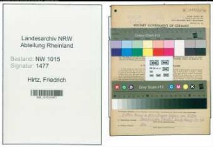 Entnazifizierung Friedrich Hirtz , geb. 22.02.1890 ()