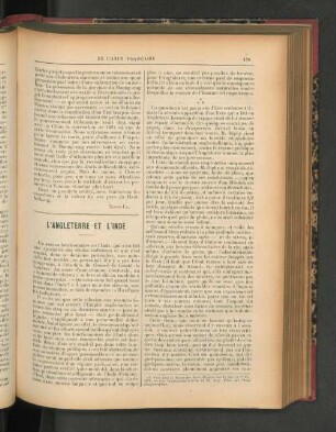 L'Angleterre et l'Inde.