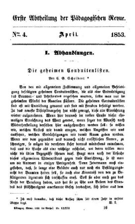 Die geheimen Conduitenlisten