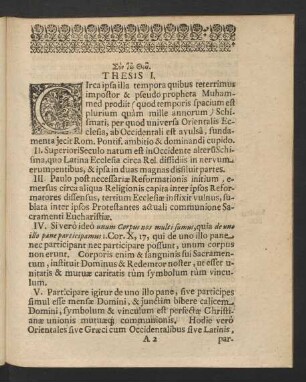 [Dissertatio Prior] Thesis I. - XLVII.