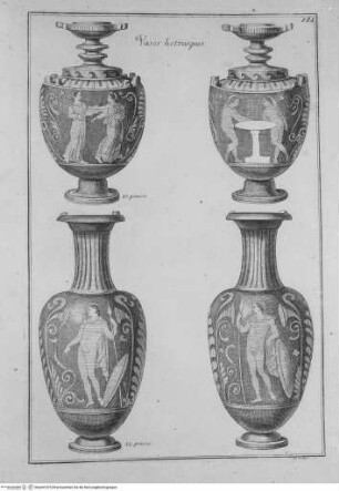 Recueil des marbres antiques qui se trouvent dans la galerie du roy de Pologne à DresdenTafel 181: Etruskische Vasen - Vases hetrusques