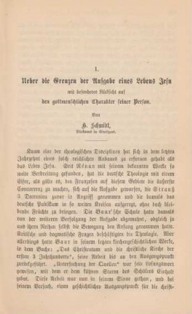 393-457 Ueber die Grenzen der Aufgabe eines Lebens Jesu mit besonderer Rücksicht auf den gottmenschlichen Charakter seiner Person