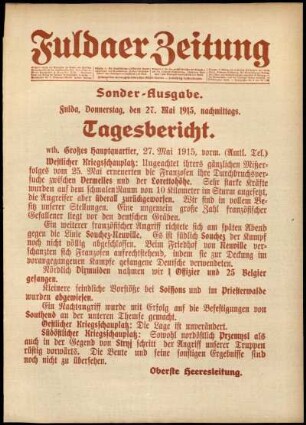 Ausgabe vom Donnerstag, den 27. Mai 1915.