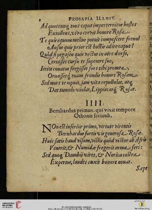 IIII. Bernhardus primus, qui vixit tempore Othonis secundi