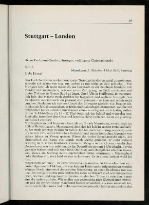 29-41, Stuttgart - London
