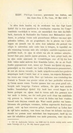 XXXV. Philips Lucasz, gouverneur van Ambon, aan den Gouv.-Gen. J. Pz. Coen, 20 Mei 1629