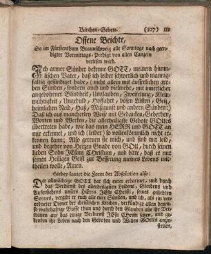 Offene Beichte,[...] - Dank-Gebet nach der Erndte.