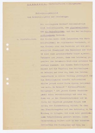 Reichstag, Berlin Erweiterung: Erläuterungsbericht
