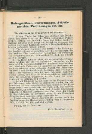 Einwinterung im Mühlgraben zu Leitmeritz.