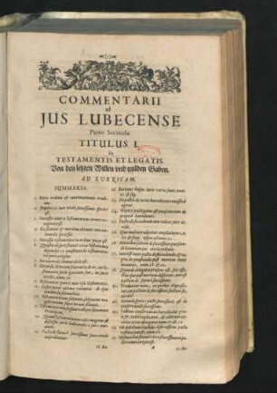 Titulus I. De Testamentis Et Legatis. Von den letzten Willen und milden Gaben.