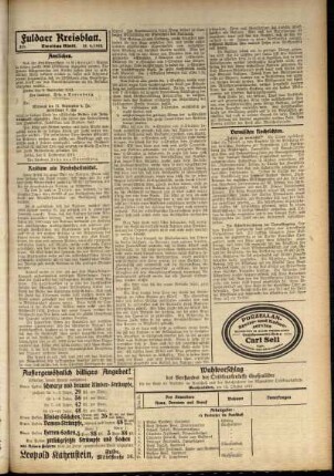 Zweite Ausgabe vom Montag, den 15. September 1913.