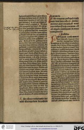 Postilla. Postquam consummati sunt dies octo, Luce ii. Ante initium illius evangelii scribit sanctus Lucas quod reversi sunt pastores...