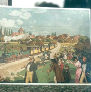 Nürnberg. Verkehrsmuseum. Fahrt der ersten deutschen Eisenbahn von Nürnberg nach Fürth