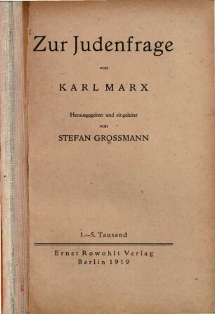 Zur Judenfrage