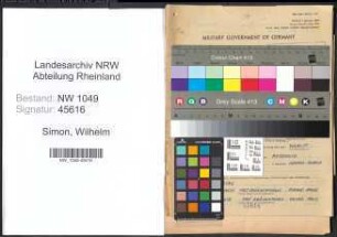 Entnazifizierung Wilhelm Simon , geb. 13.09.1904 (Kaufmann)