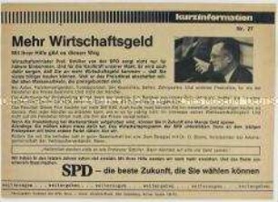 Propagandaflugblatt der SPD zur Bundestagswahl 1969 (Kurzinformation Nr. 27)