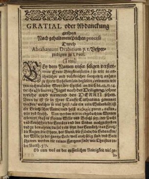 Gratial oder Abdanckung [...]