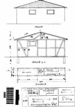 Kornwestheim Pbf: Nebengebäude Aufenthaltsgebäude b.Stw.11 Grundriss