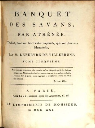 Banquet des savans, 5