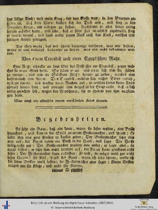 Begebenheiten.