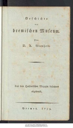 Geschichte des bremischen Museums