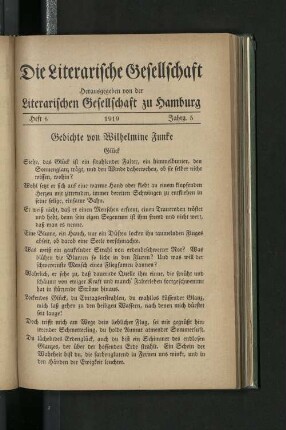 Gedichte von Wilhelmine Funke