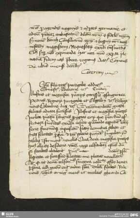 55v-56r: Brief Peters, Herzog von Coimbra, an Herzog Ernst, 5. Juni [1432?]