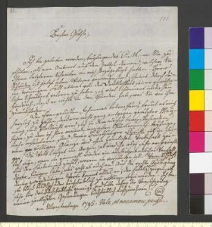 Brief von Sachsen-Gotha und Altenburg, August Prinz von an Goethe, Johann Wolfgang von