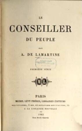 Le conseiller du peuple, 1