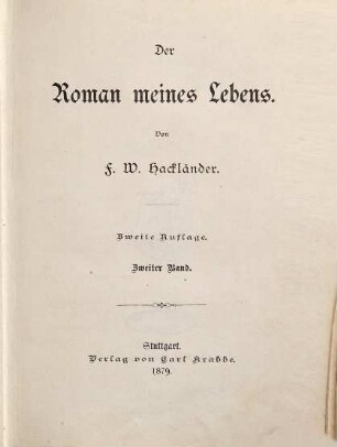 Der Roman meines Lebens, 2