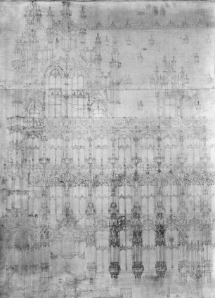 Gent, Stadhuis (Rathaus), Plan II, Nord-Front, Detail des linken Giebels