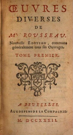Oeuvres Diverses De Mr. Rousseau, 1