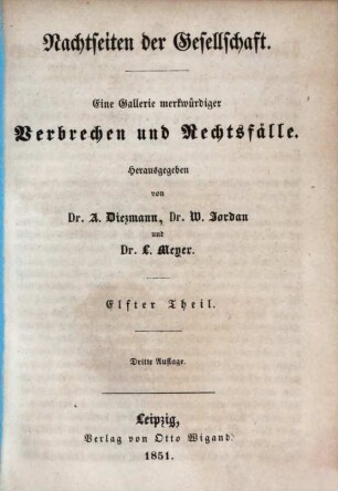 Nachtseiten der Gesellschaft : eine Gallerie merkwürdiger Verbrechen und Rechtsfälle, 11