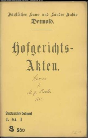 Schreve, Peter senior zu Herford gegen Meier zu Bexten - Schuldforderung