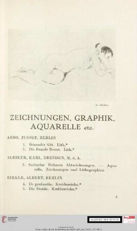 Zeichnungen, Graphik, Aquarelle etc.