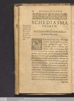 [Schediasmata Medica]