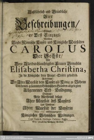 Außführlich und Gründliche Vier Beschreibungen