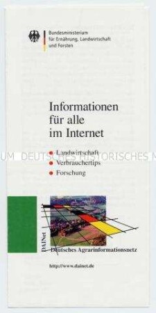 Informations- und Werbeblatt des Bundesministeriums für Ernährung, Landwirtschaft und Forsten über die Präsentation im Internet