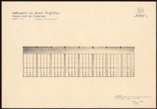 Hauptgebäude eines Flughafens Schinkelwettbewerb 1932: Festsaal: Ansicht der Fensterwand 1:50